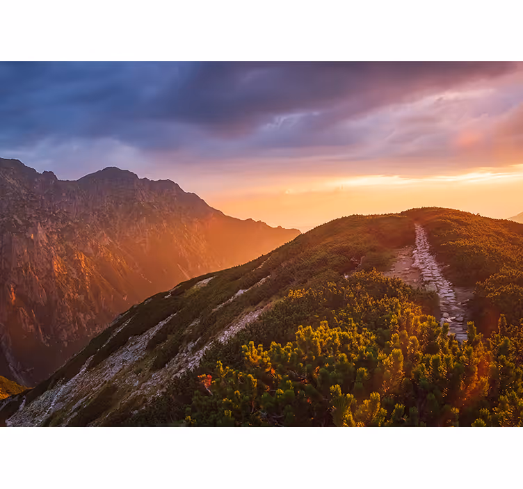Fotomurale montagna tramonto di grande montagna - TenStickers