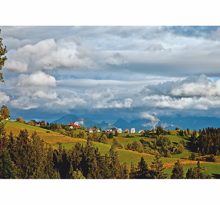 Fotomurale paesaggi vista campagna montuosa - TenStickers