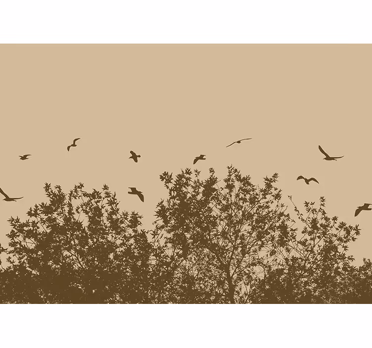 Fotomurali natura sagoma di uccelli in volo - TenStickers