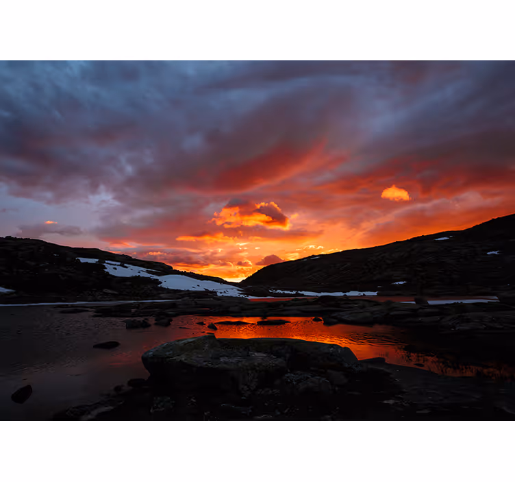 Fotomurale paesaggi riflesso di un tramonto stupendo - TenStickers