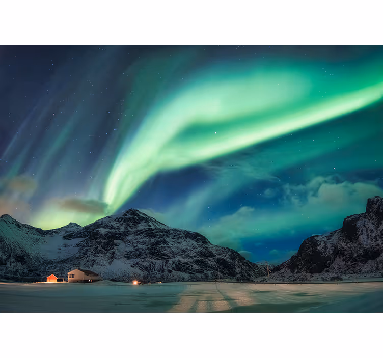 Fotomurali natura spettacolo di luci del nord - TenStickers