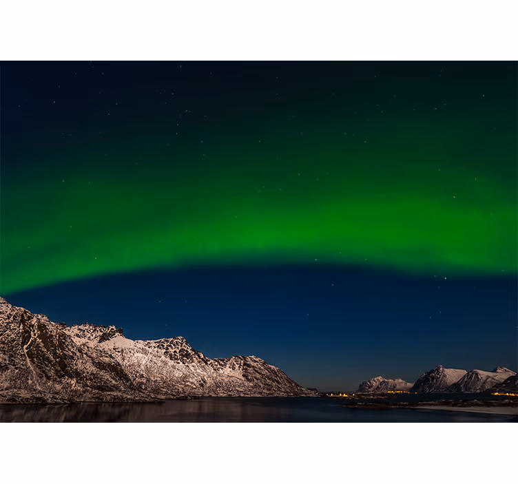 Fotomurali natura aurora boreale sulle montagne - TenStickers