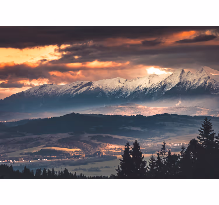 Fotomurale montagna maestose cime innevate - TenStickers