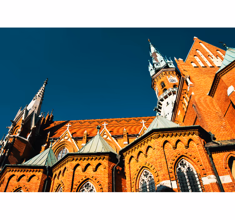 Fotomurale città architettura in mattoni rossi storica - TenStickers