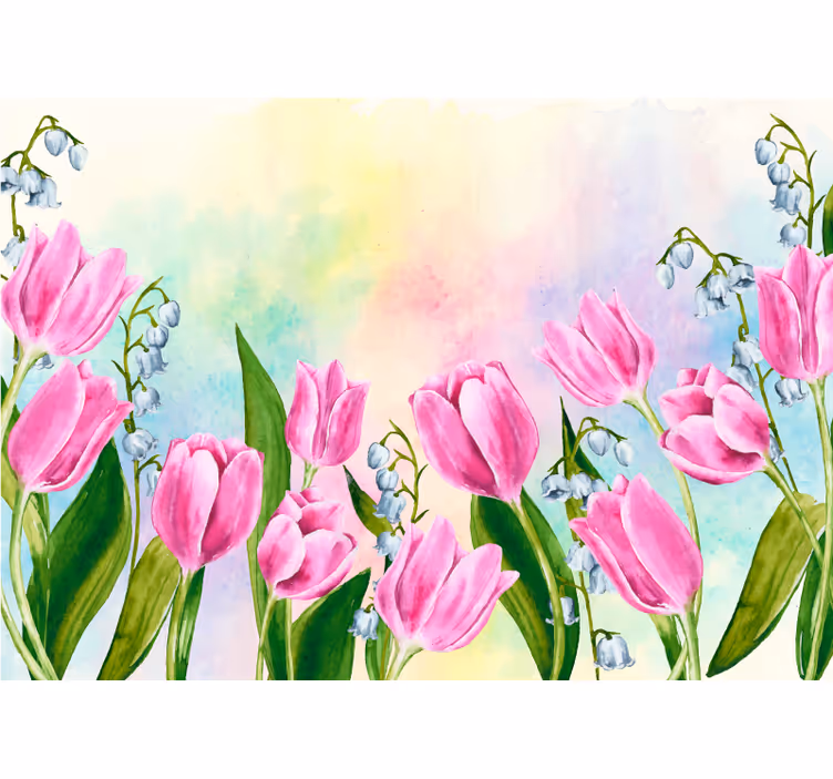 Fotomurale fiori fioritura di tulipano - TenStickers