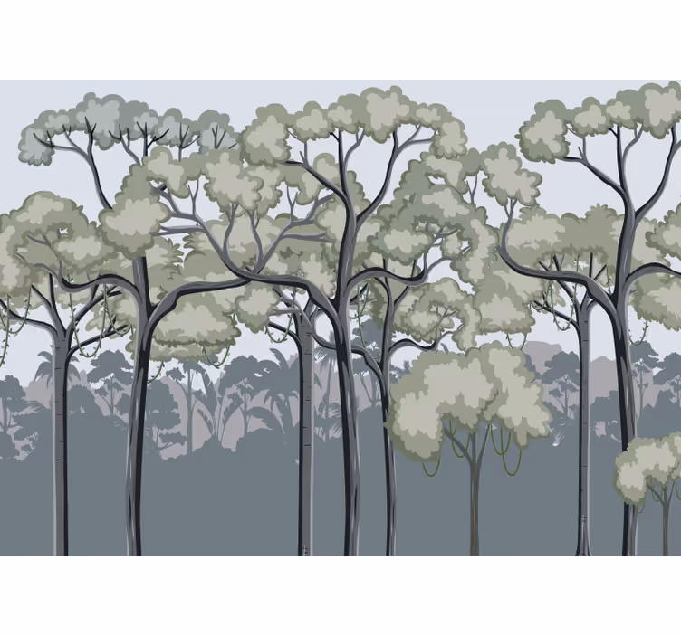 Fotomurale foresta chioma di alberi serena - TenStickers