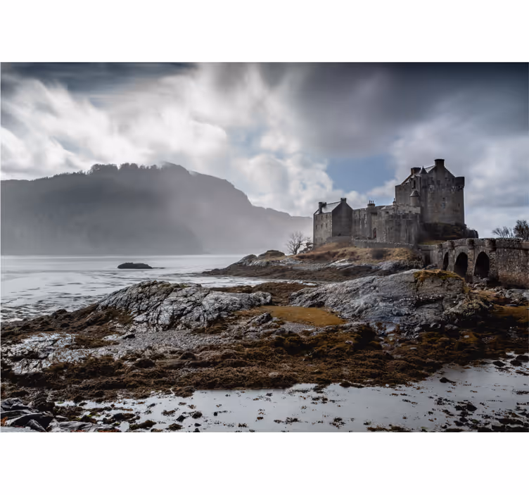 Fotomurale città paesaggio castello scozzese - TenStickers