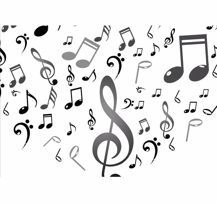 Fotomurale musicale motivo note musicali - TenStickers