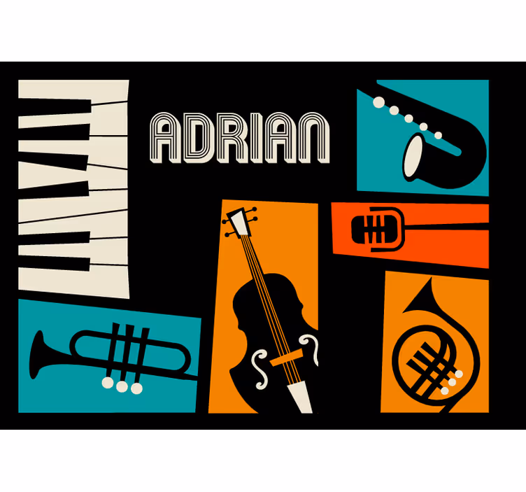 Fotomurale musicale strumenti musicali vibranti - TenStickers