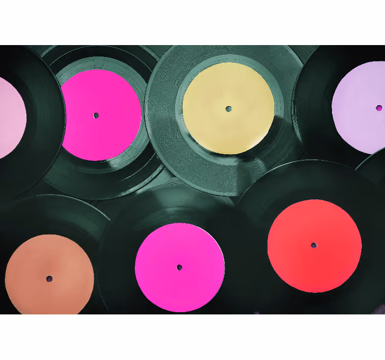 Fotomurale musicale cluster di vinili - TenStickers