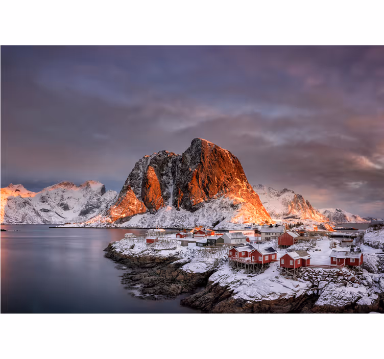 Fotomurale montagna crepuscolo innevato - TenStickers