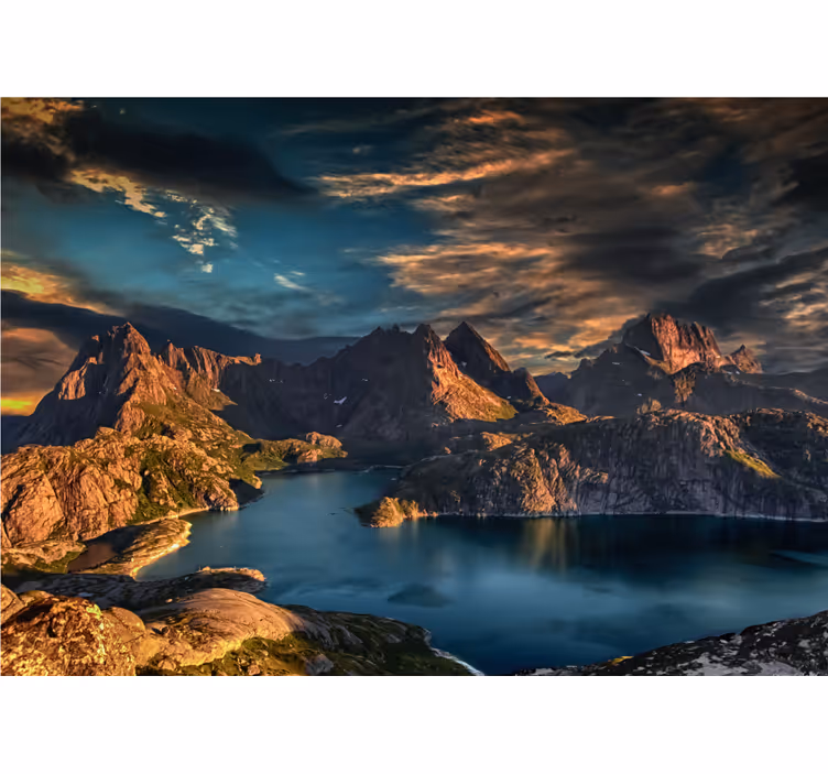 Fotomurale paesaggi lago montano maestoso - TenStickers