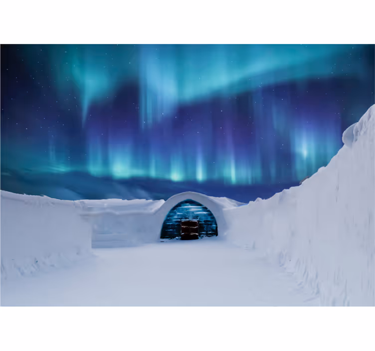 Fotomurale paesaggi meraviglia dell'aurora boreale - TenStickers