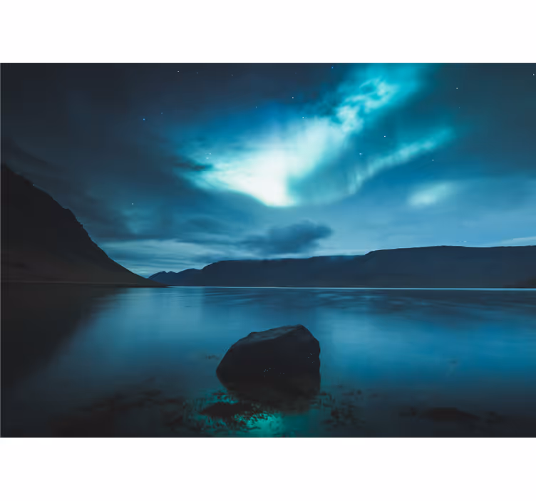 Fotomurale paesaggi aurora sul lago sereno - TenStickers