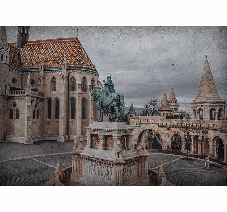 Fotomurale città vista castello budapest - TenStickers
