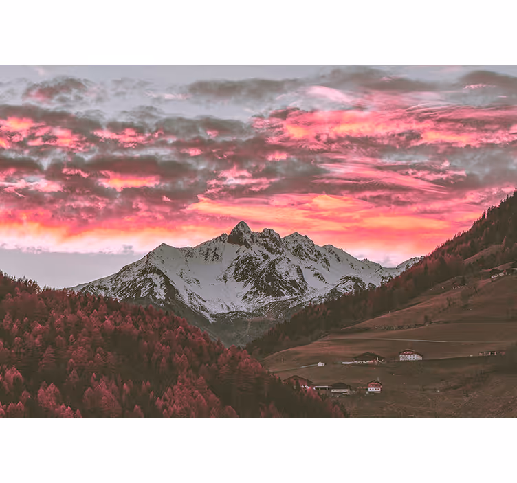 Fotomurale montagna tramonto mozzafiato - TenStickers