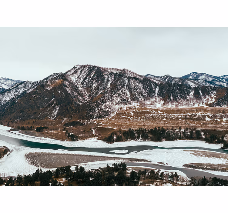 Fotomurale paesaggi vista fiume di montagna - TenStickers