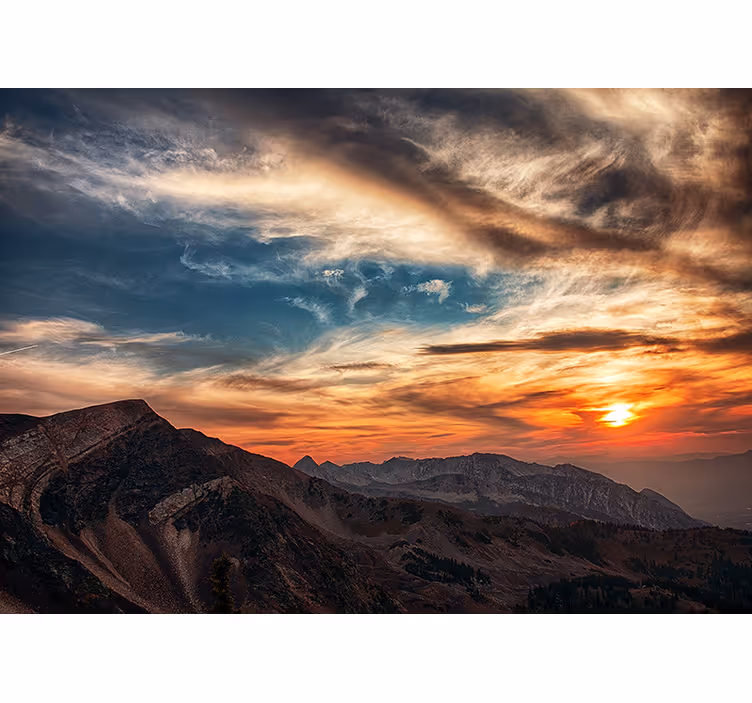Fotomurale montagna crepuscolo sulla grande montagna - TenStickers