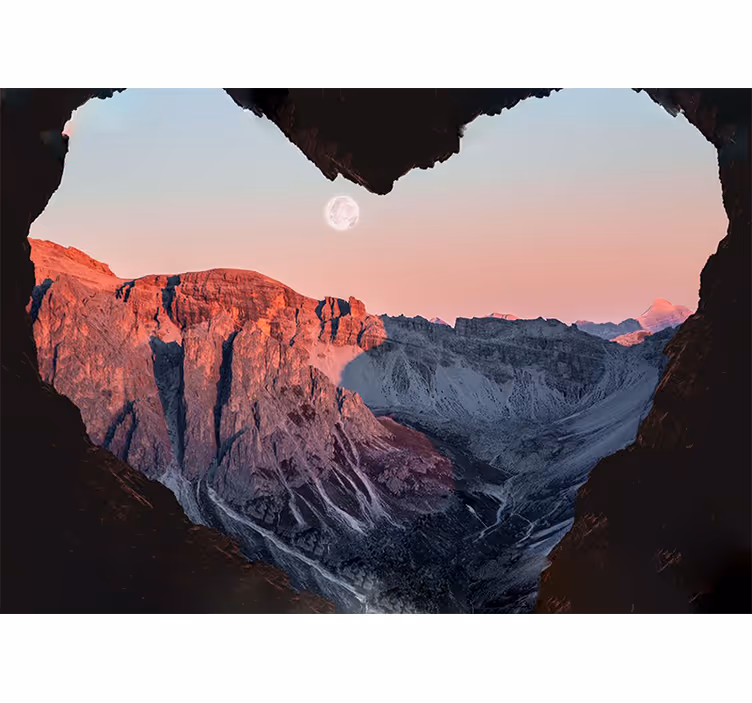 Fotomurali natura paesaggio montano a forma di cuore - TenStickers