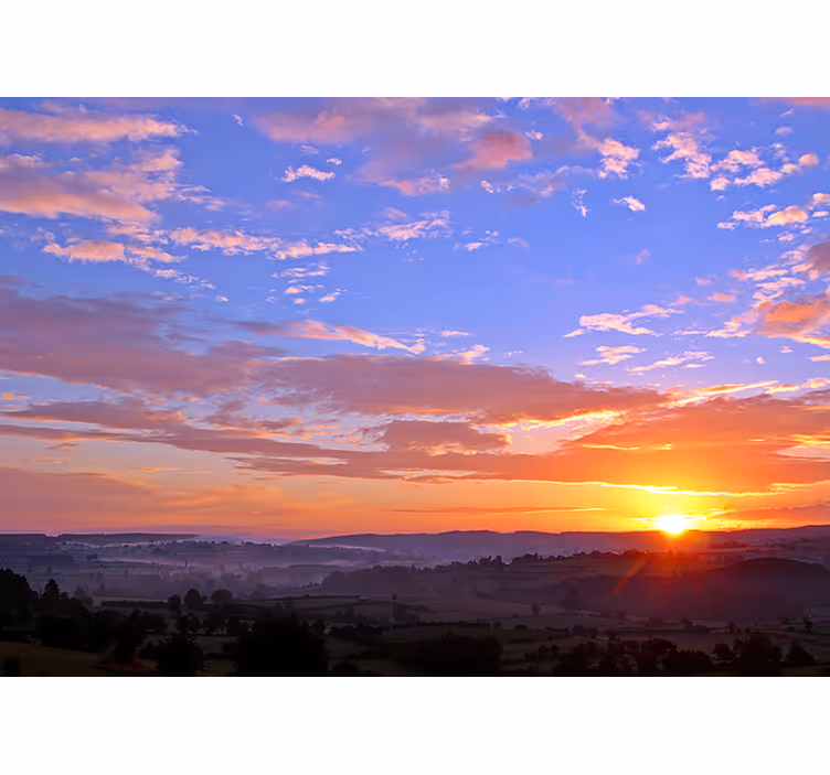 Fotomurale paesaggi tramonto sulle colline - TenStickers