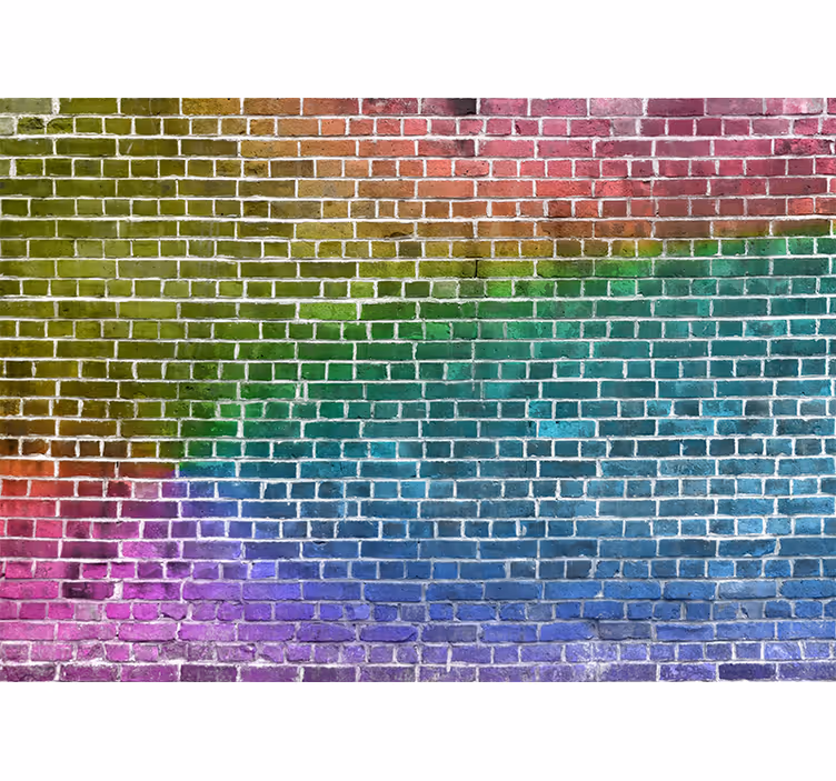 Fotomurale textures motivo mattonelle arcobaleno - TenStickers