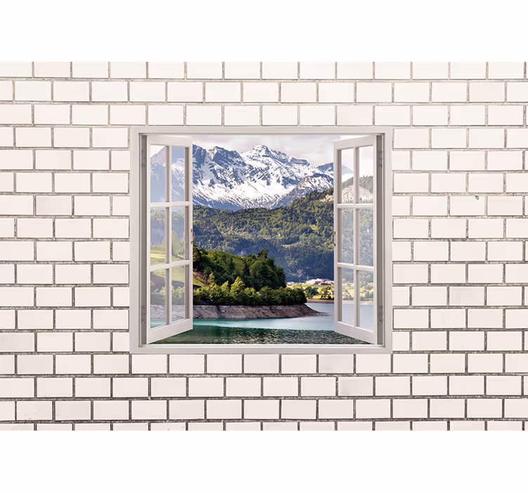 Fotomurale paesaggi rifugio con vista montagne - TenStickers