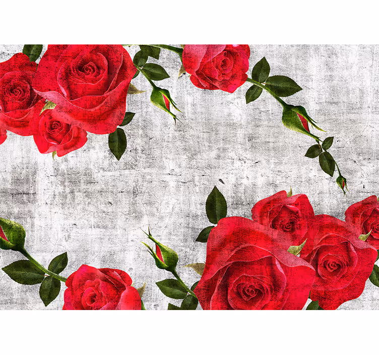 Fotomurale fiori composizione di rose rosse - TenStickers