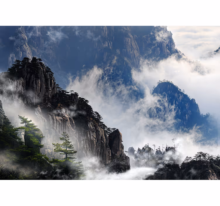 Fotomurali natura paesaggio montano nebbioso - TenStickers