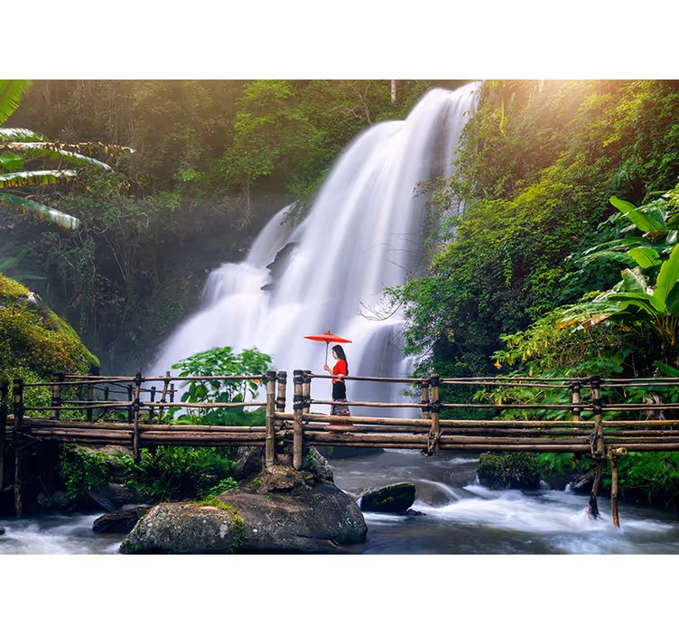 Fotomurale paesaggi scenari di cascate sereni - TenStickers