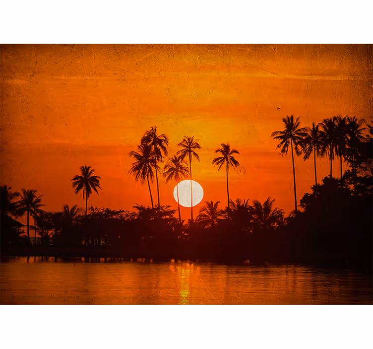 Fotomurale paesaggi scena di tramonto tropicale - TenStickers