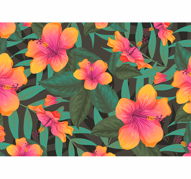Fotomurale fiori vivaci fioriture di ibisco - TenStickers