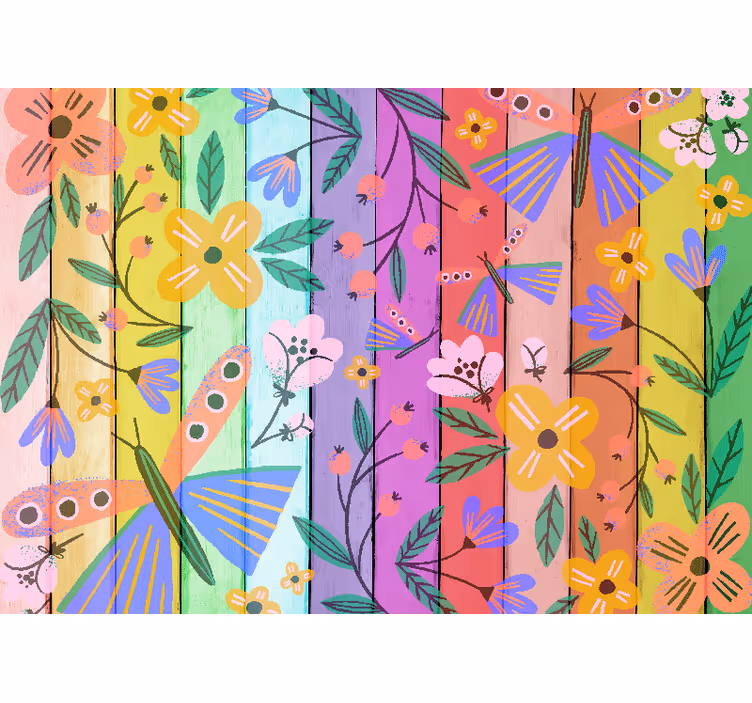 Fotomurale fiori motivi botanici vibranti - TenStickers
