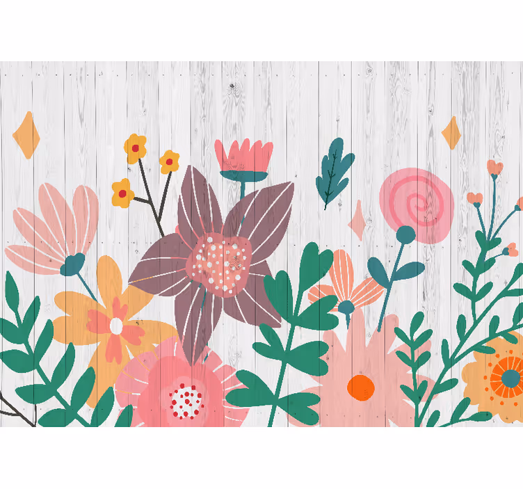 Fotomurale fiori opera floreale colorata - TenStickers