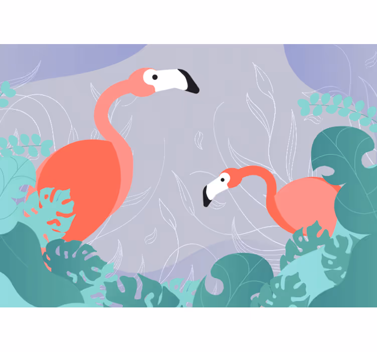 Fotomurale animali famiglia di fenicotteri - TenStickers