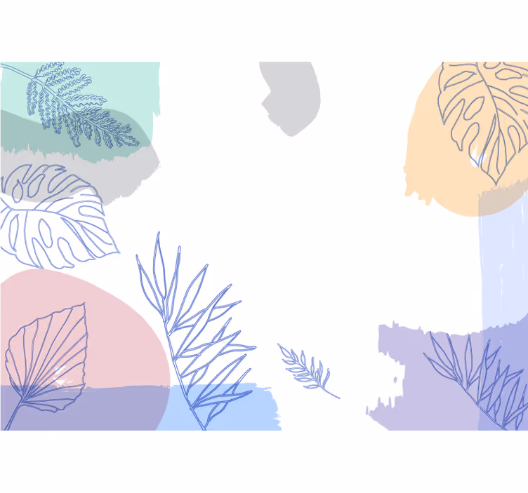 Fotomurali natura forme geometriche fogliate - TenStickers