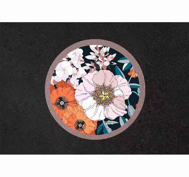 Fotomurale fiori design circolare floreale - TenStickers