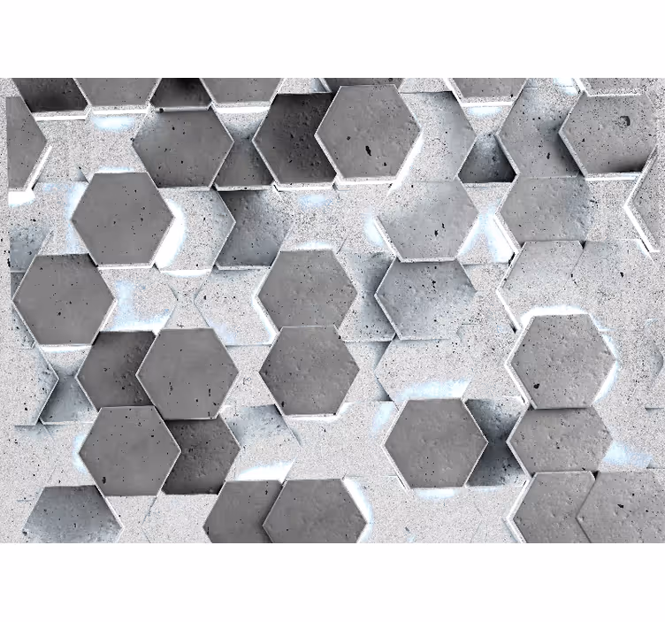 Fotomurale textures motivo in calcestruzzo esagonale - TenStickers
