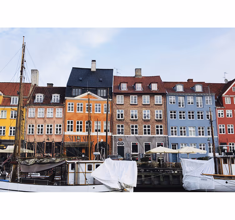 Fotomurale città vista sul canale di copenaghen - TenStickers