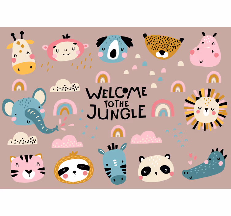 Fotomurale animali carini della giungla - TenStickers