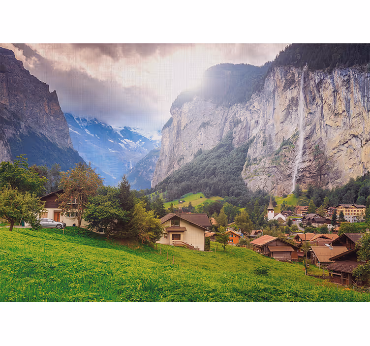 Fotomurale paesaggi scena valle montana - TenStickers