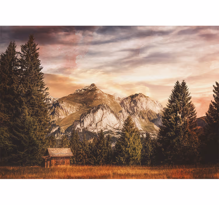 Fotomurale montagna scena selvaggia - TenStickers