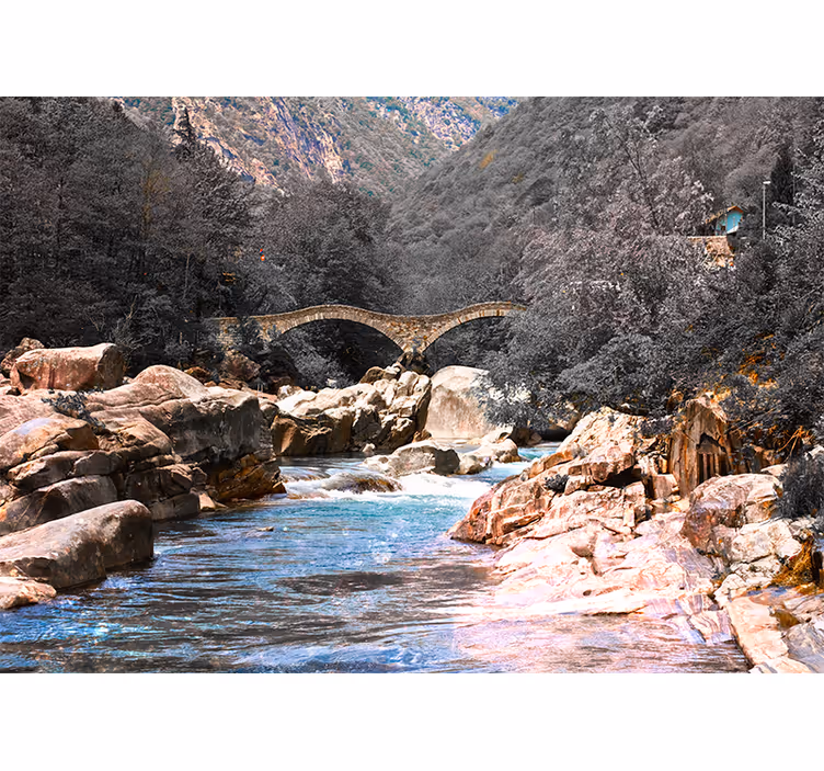 Fotomurale paesaggi attraversamento di un fiume tranquillo - TenStickers