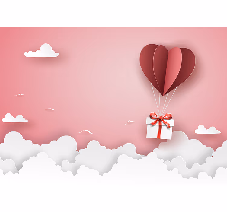 Fotomurale amore regalo palloncino cuore - TenStickers