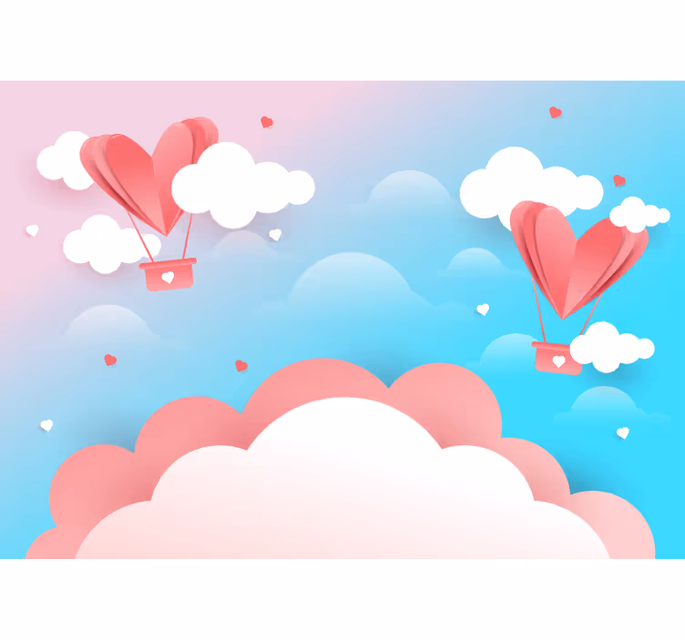 Fotomurale amore palloncini a cuore fluttuanti - TenStickers