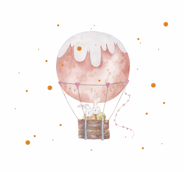 Fotomurale amore avventura palloncino con coniglietto - TenStickers