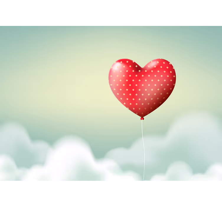 Fotomurale amore palloncino a forma di cuore - TenStickers