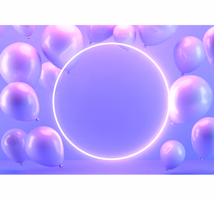 Fotomurale amore cerchio di palloncini fluttuanti - TenStickers