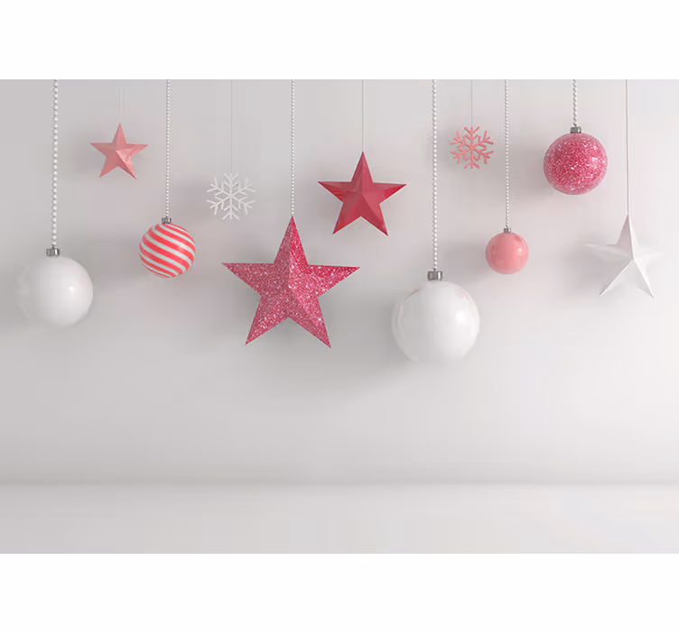 Fotomurale di natale decorazioni natalizie appese - TenStickers