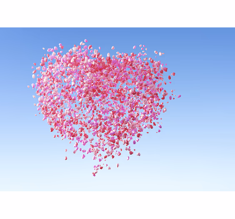 Fotomurale amore petali fluttuanti cuore - TenStickers