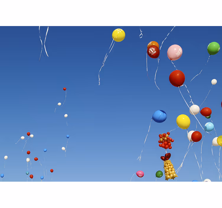 Fotomurale amore palloncini colorati fluttuanti - TenStickers
